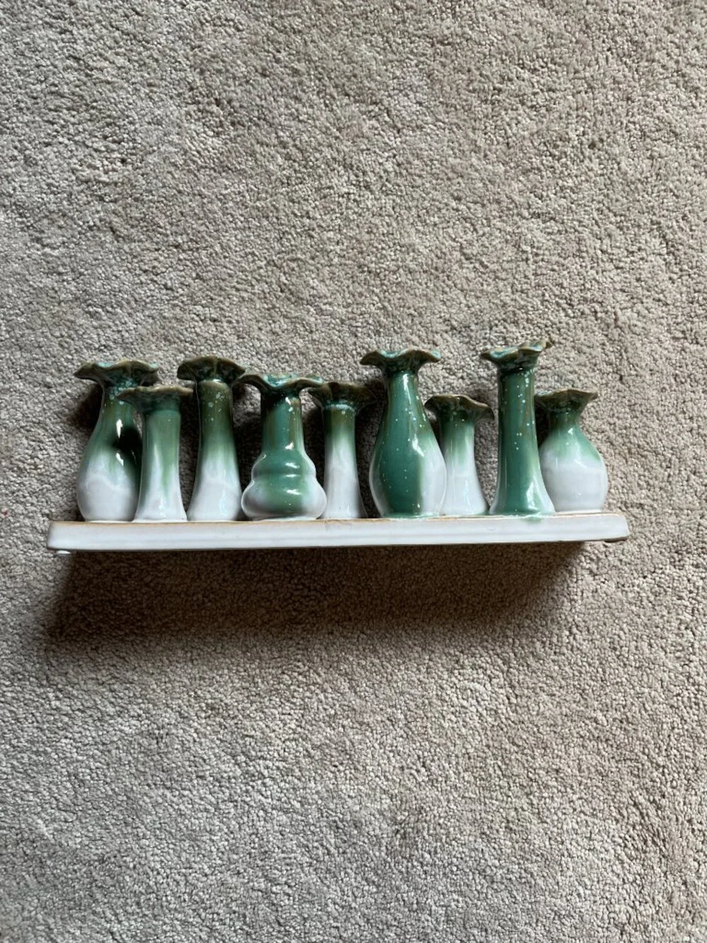 Tag Flourish Bud Vase Green Reactive Glaze